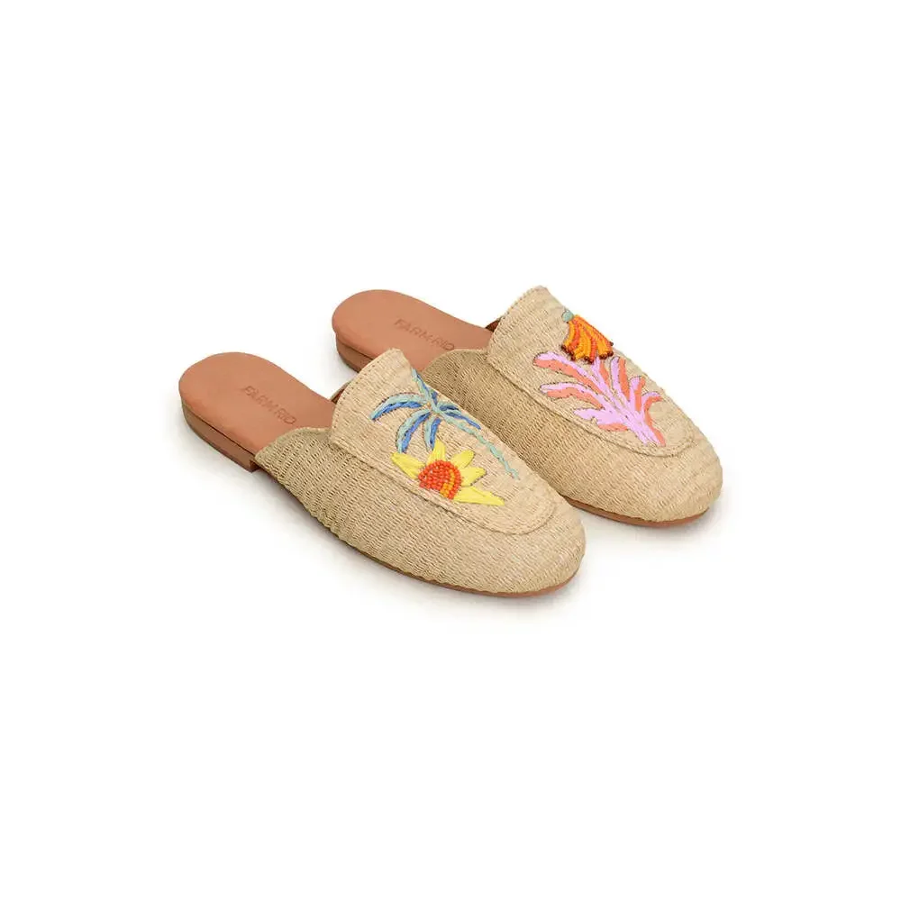 TROPICAL RAFFIA MULE - Picture 1 of 4
